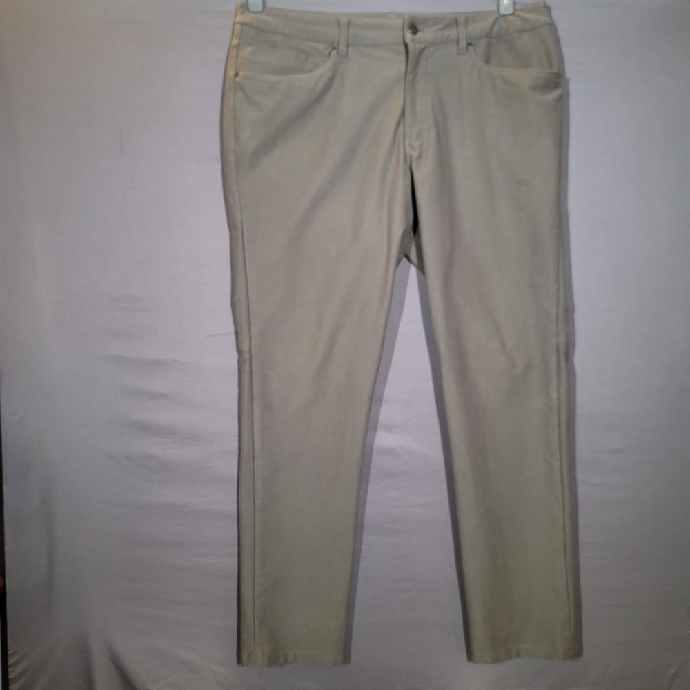 Lululemon ABC Slim Pant 38x32 Khaki Warpstreme 5-Pocket Men’s Performance Stretc